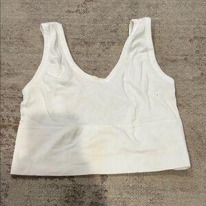 White Ribbed Tank Top